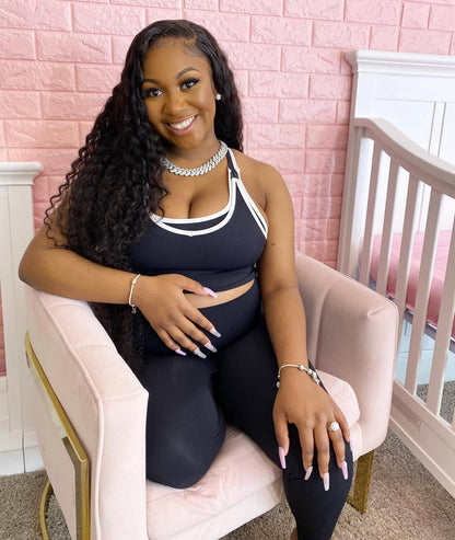 7/8 Pocket Maternity Leggings - Black