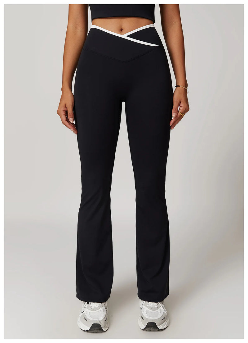 Cross Waist Flare Legggings